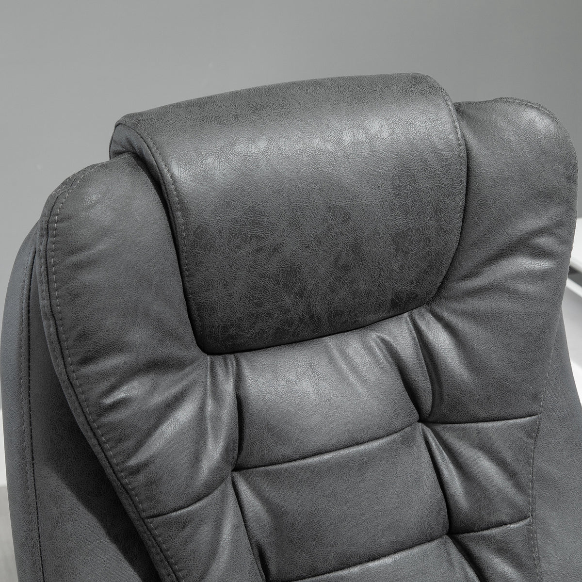 Fauteuil de bureau massant chauffant hauteur réglable dossier inclinable repose-pied + coussin lombaires intégrés-8