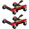 Lot de 2 chariots de manutention de voiture capacité 680kg chariot de déplacement largeur pneu 22,8cm 56x54x19,5cm, noir-0