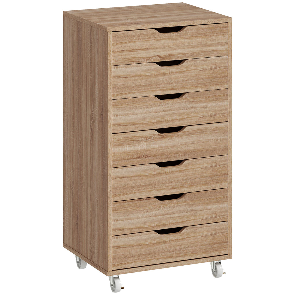 Caisson de bureau à roulette meuble rangement bureau avec 7 tiroirs organisateur pour documents, format A4 ou lettres-0