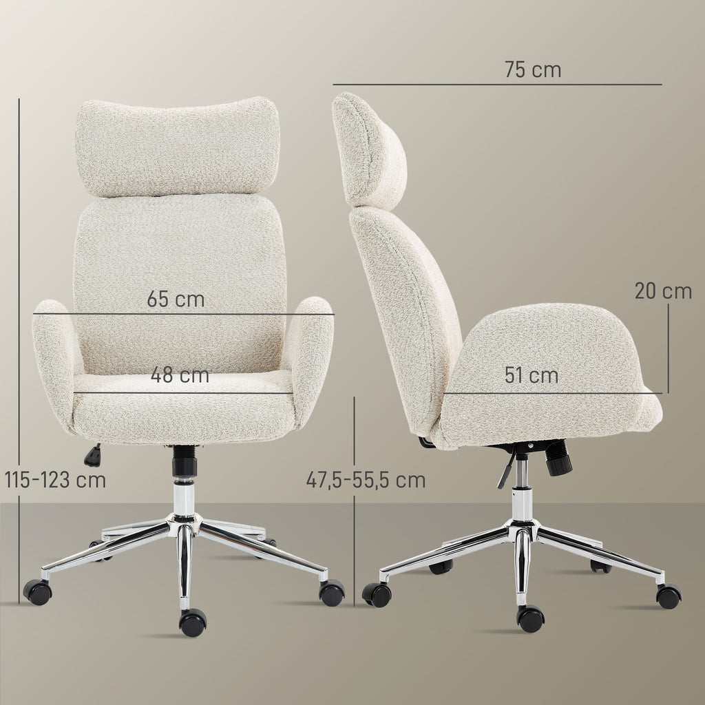 Chaise bureau ergonomique, fauteuil de bureau pivotant, hauteur réglable, appui-tête réglable, fonction bascule, gris-2