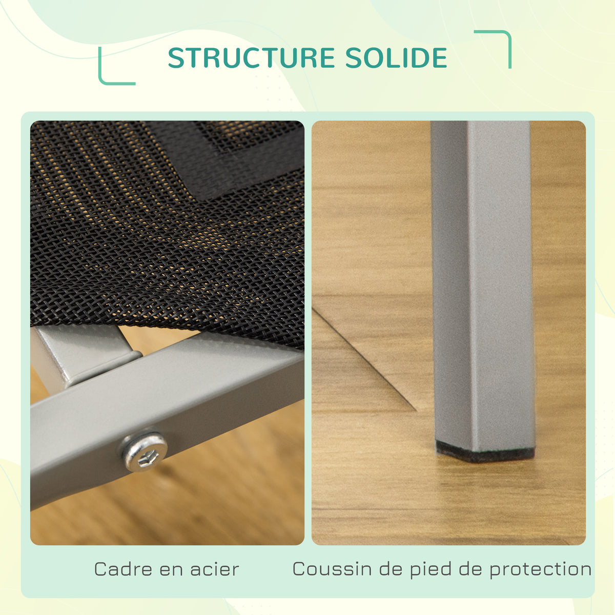 Lit pour chien chat XL grand confort sur pieds lit de camp 110 x 75 x 20 cm textilène micro-perforé noir-4