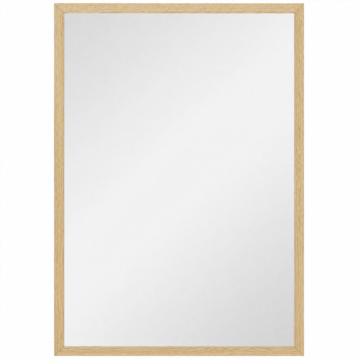 Miroir mural rectangulaire 60 x 40 cm, cadre en bois naturel, idéal pour la salle de bain, salon ou chambre-0