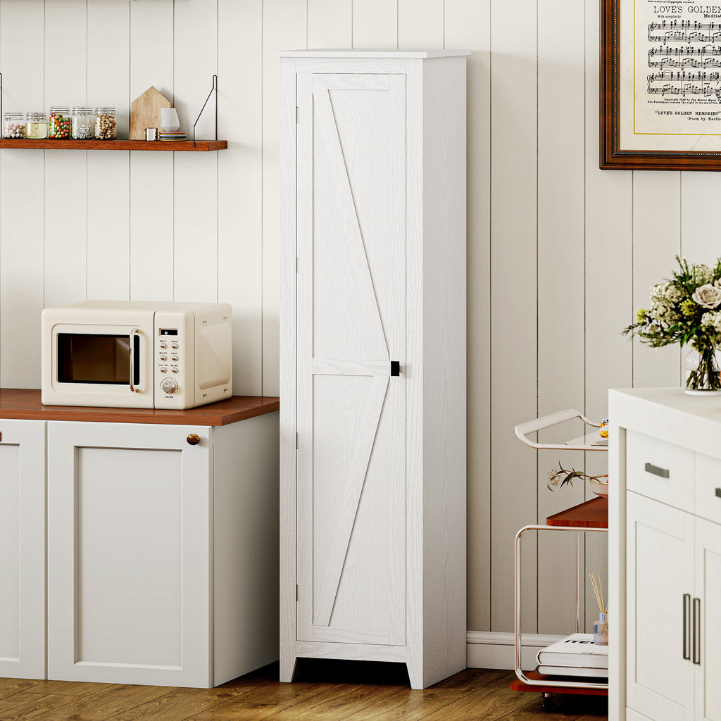 Armoire de Rangement buffet cuisine avec 2 étagères réglables- Hauteur 170 cm en Bois Blanc-1