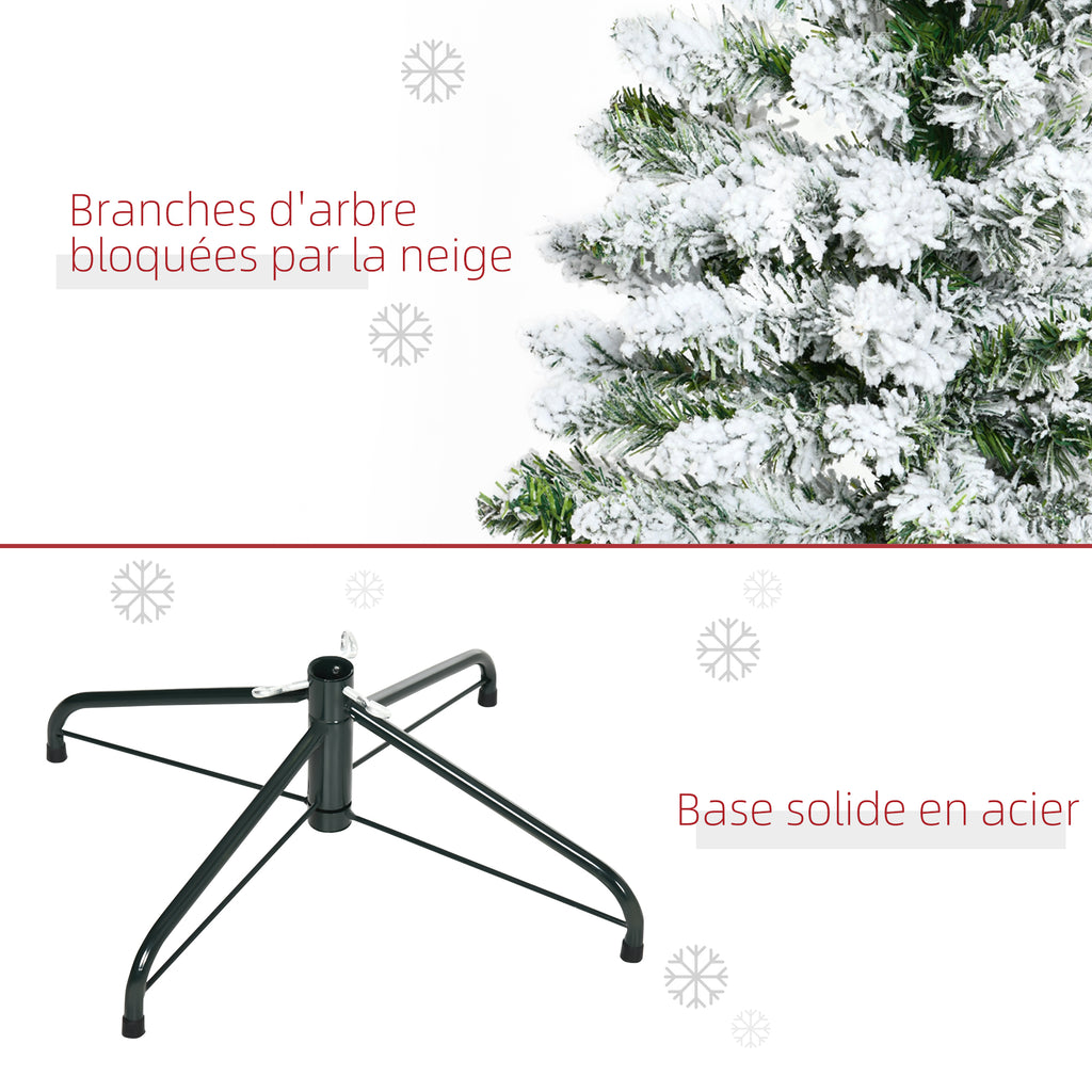 Sapin de Noël Artificiel enneigé 120H cm 200 Branches épines Imitation Nordmann Grand réalisme-6