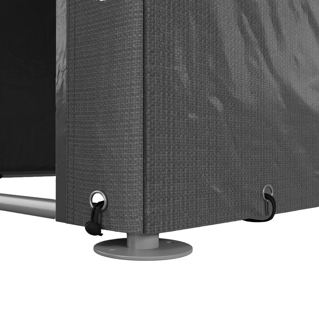 Abri de jardin tente de stockage portable abri de vélo garage pour extérieur avec cadre en acier galvanisé grande porte-8