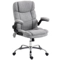 Fauteuil de bureau massant et chauffant, chaise de bureau ergonomique avec hauteur réglable, fonction à bascule, gris-0