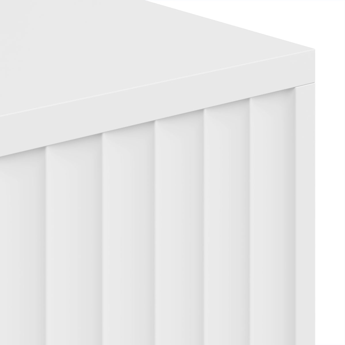 Meuble TV Suspendu Flottant 140cm avec Éclairage LED et Prises, 2 Portes Cannelées et Étagère Réglable, Blanc-9