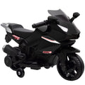 Moto électrique enfants, moto à batterie 6 V avec effets lumineux et sonores, roues d'entraînement, 75x36x49cm, noir-0