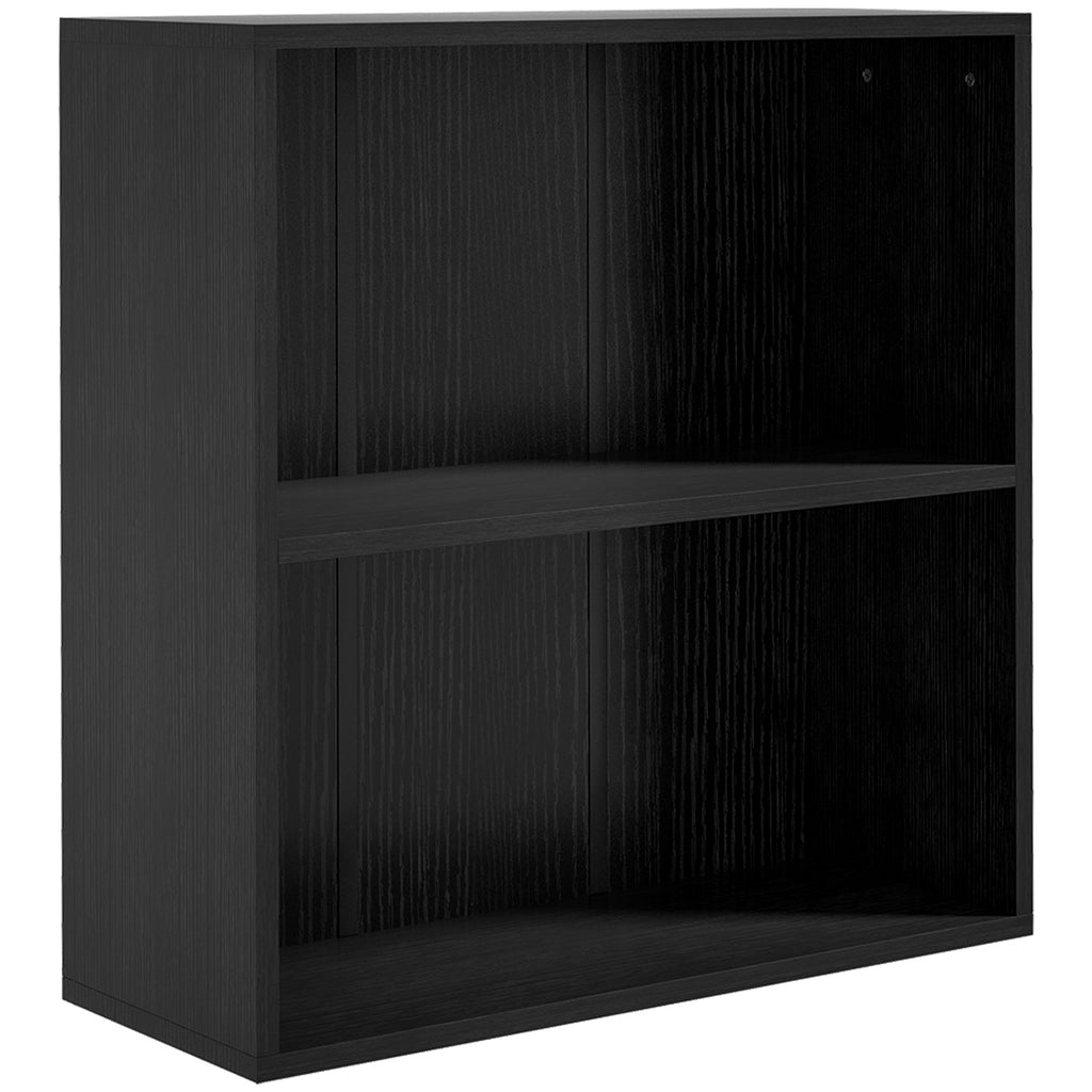 Bibliothèque étagère de rangement avec 2 compartiments et étagère réglable, 60 x 24 x 63 cm, noir-0