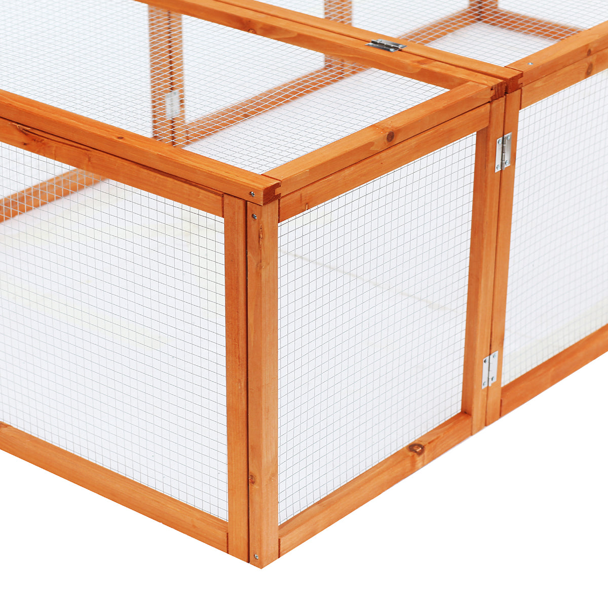 Clapier cage à lapins extérieur intérieur 2 portes supérieures 181L x 100l x 48H cm bois massif marron-6