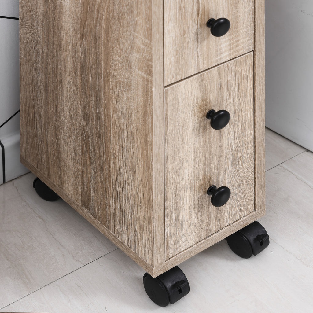 Porte-Papier Toilette 3 Niveaux avec Sortie Intégrée, Panneaux de Particules Aspect chêne Clair-8