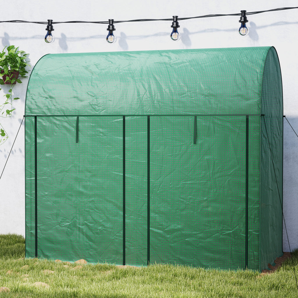Serre de jardin 2 m² serre à tomates 2 portes zippées enroulables acier PE haute densité anti-UV 2 x 1 x 1,78 m vert-8