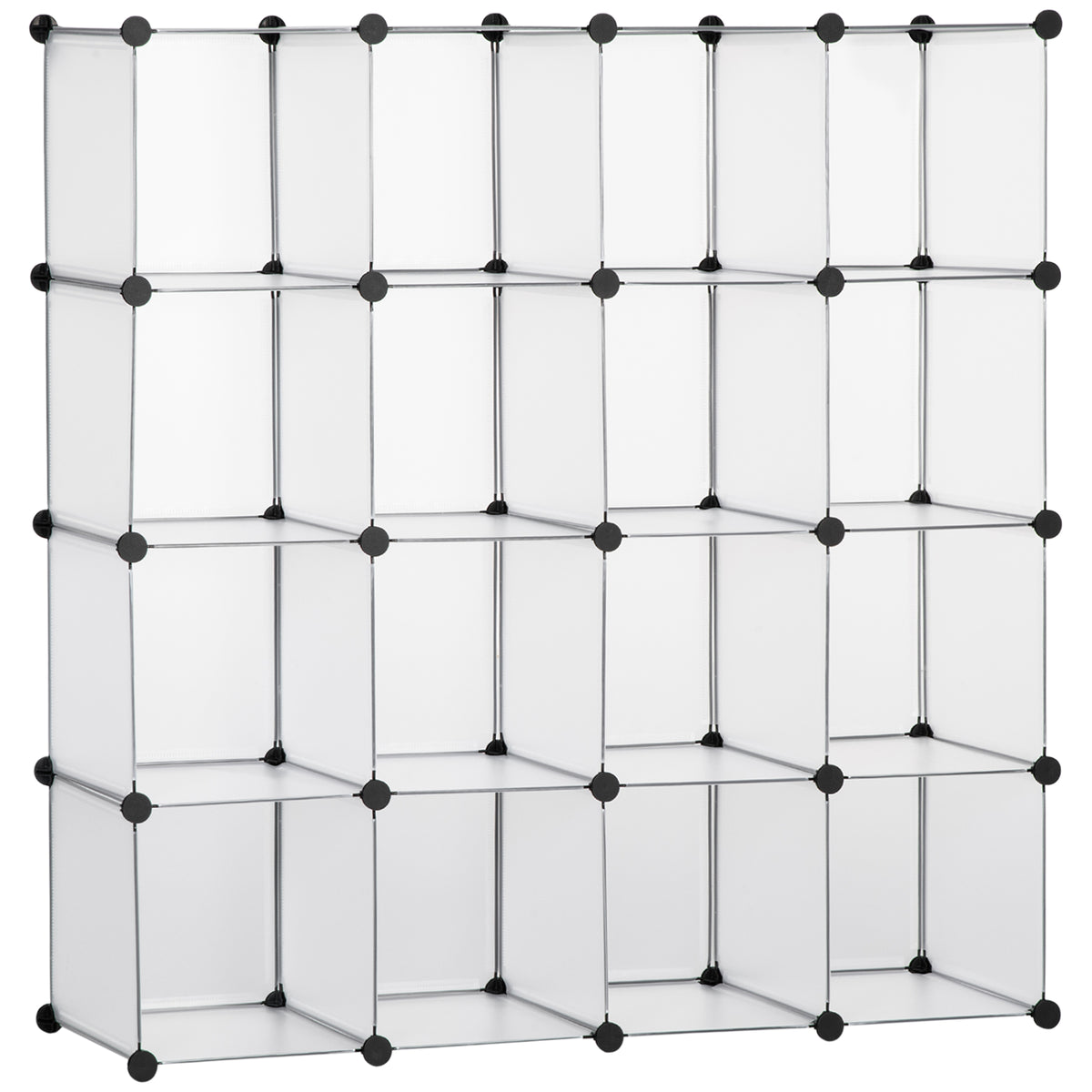 Meuble de rangement modulable, 16 cubes, meuble à chaussures, vêtements, livres, jouets, blanc-0