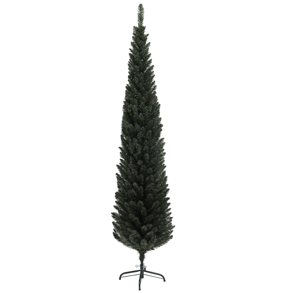 Sapin de Noël artificiel, arbre de Noël, base en acier, 390 branches épines, décoration de Noël, Ø 55 x 195H cm, vert-0