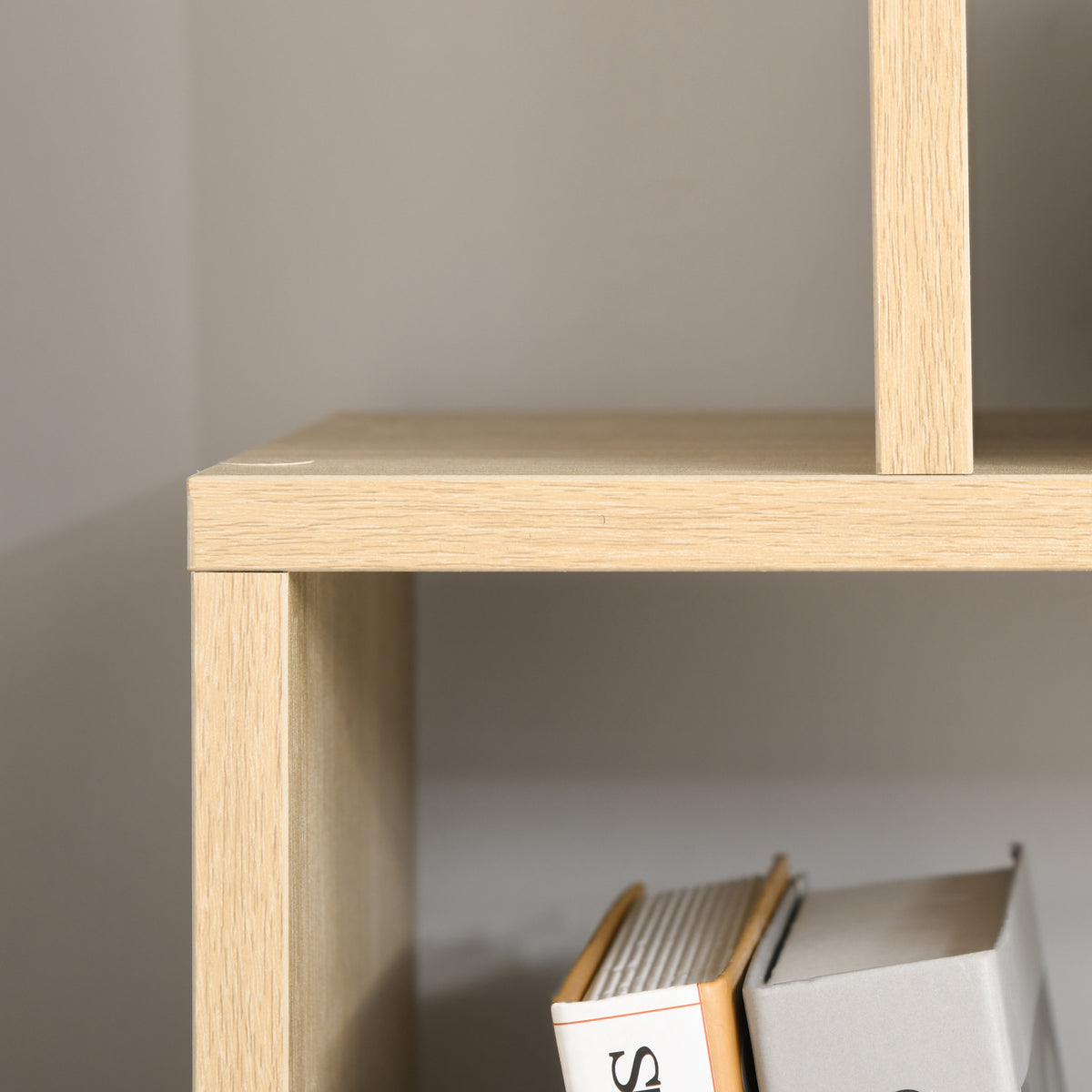 Bibliothèque étagère Zig zag Design Contemporain 70L x 24l x 178H cm Panneaux Particules Bois naturel-8