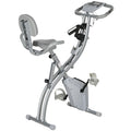 Vélo d'appartement pliant 8 niveaux de résistance magnétique dossier selle réglable poignées ergonomiques noir gris-0