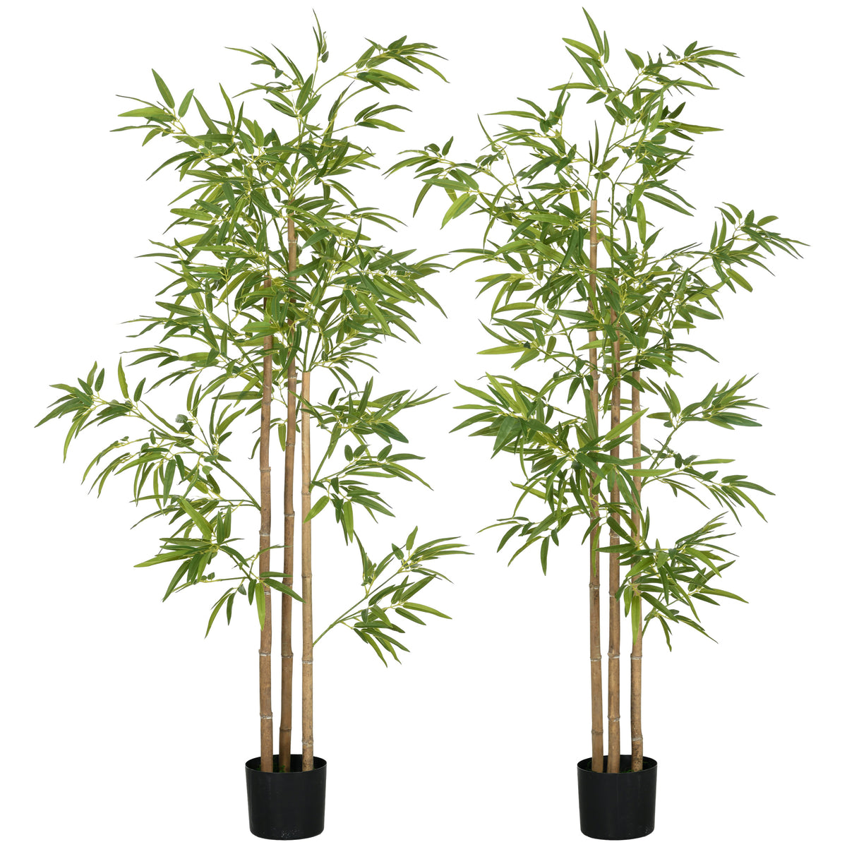 Plante artificielle Bambou arbre artificiel hauteur 180 cm avec pot, décoration interieur, très réaliste-0