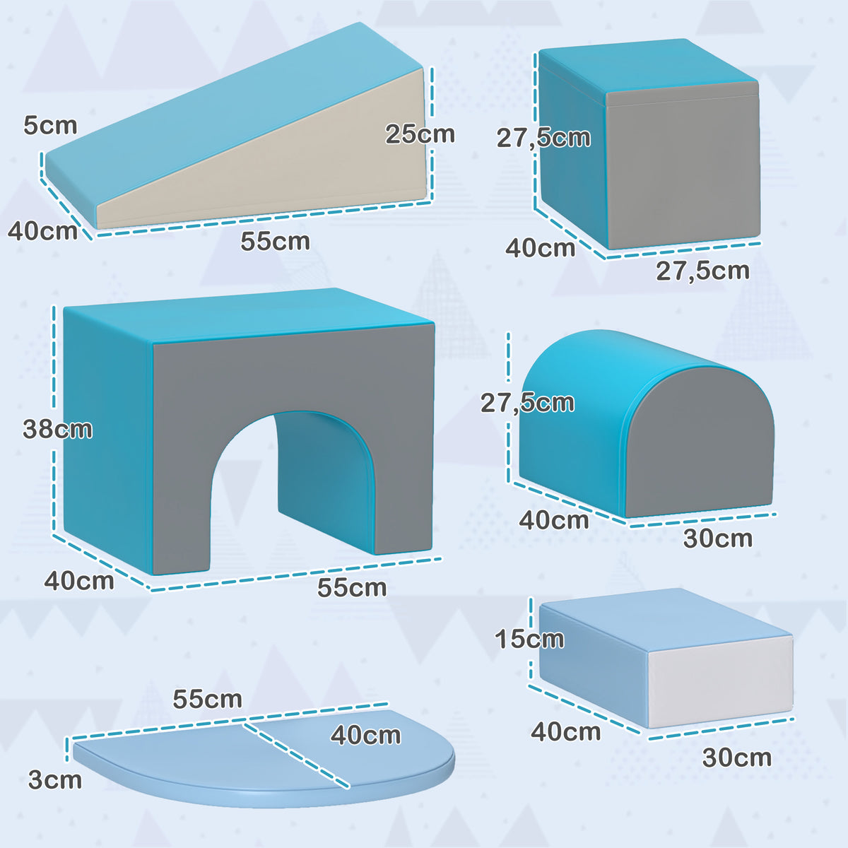 7PCS Module motricité bébé parcours motricité bébé en mousse EPE pour enfants d'âge préscolaire, multicolore-2
