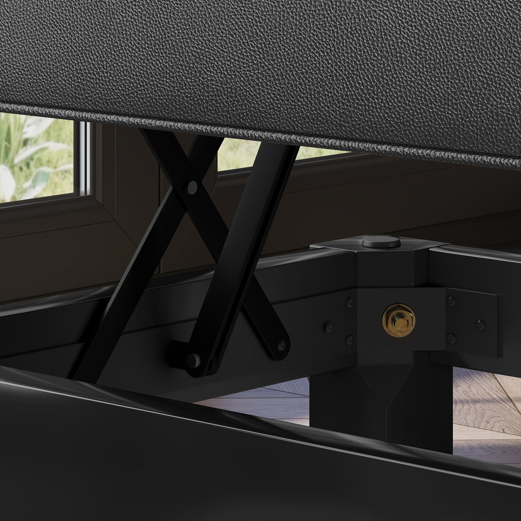 Banc de piano réglable en hauteur, tabouret de piano avec rangement, banquette pour clavier capitonné, noir-8