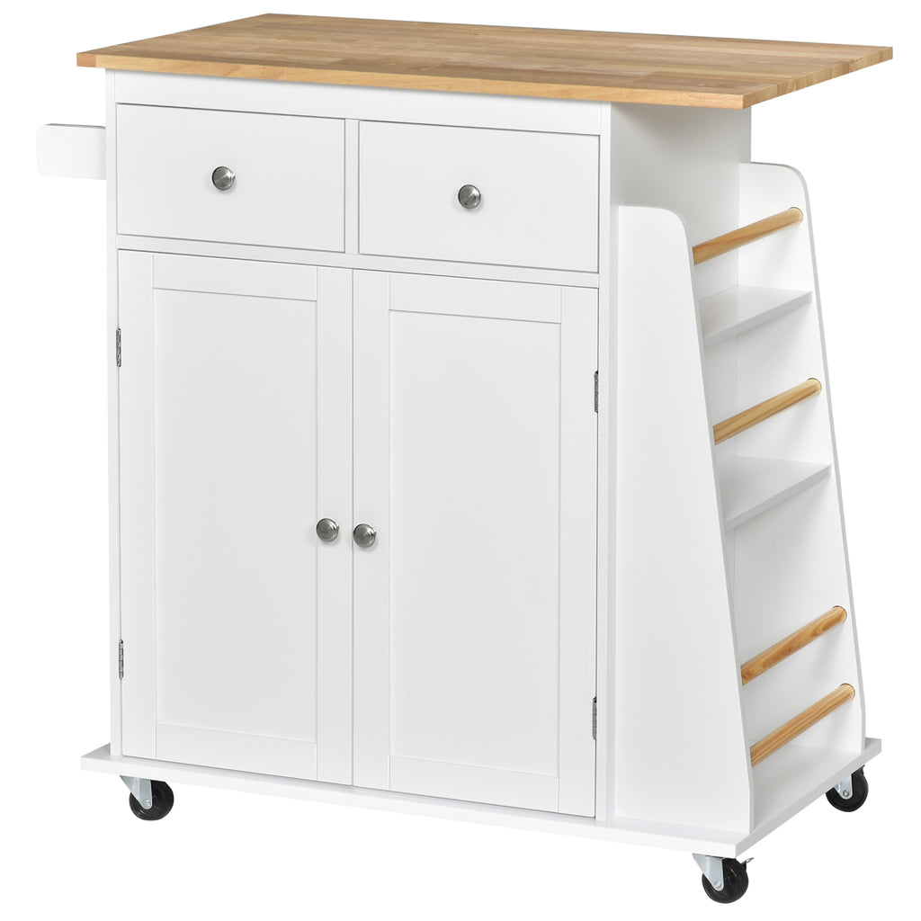 Desserte de cuisine ilôt cuisine avec plan de travail étagère range-bouteilles porte-torchons 2 tiroirs placard-0