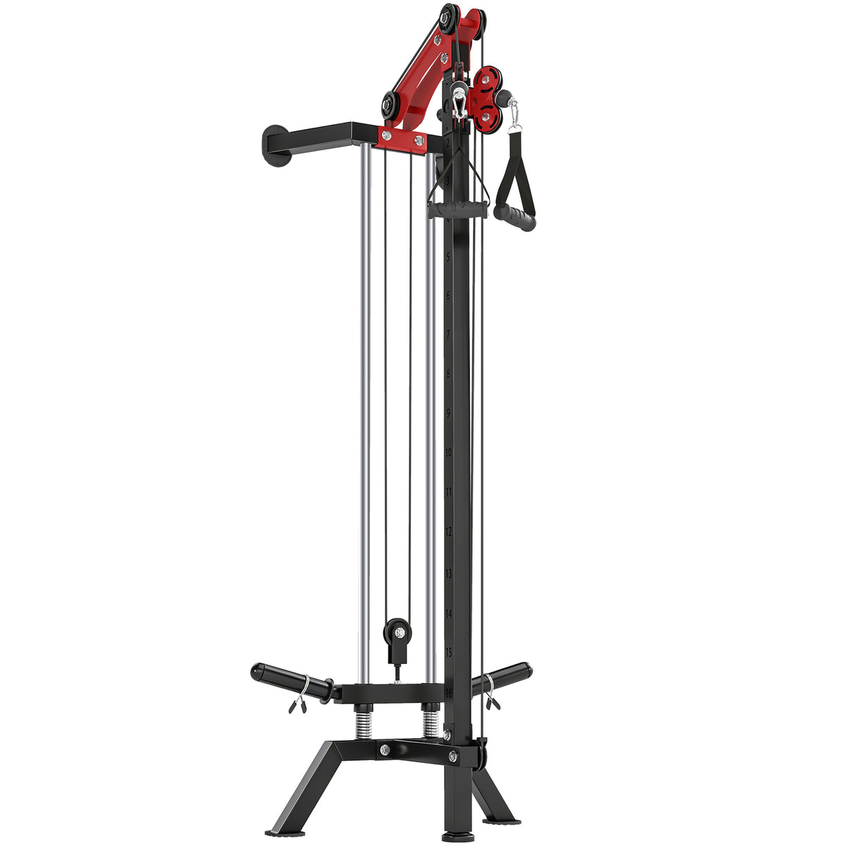 Station de Musculation à Poulie Machine à Câble LAT Fixation Murale Charge de Poids Personnalisable 85x68x210cm Noir-0