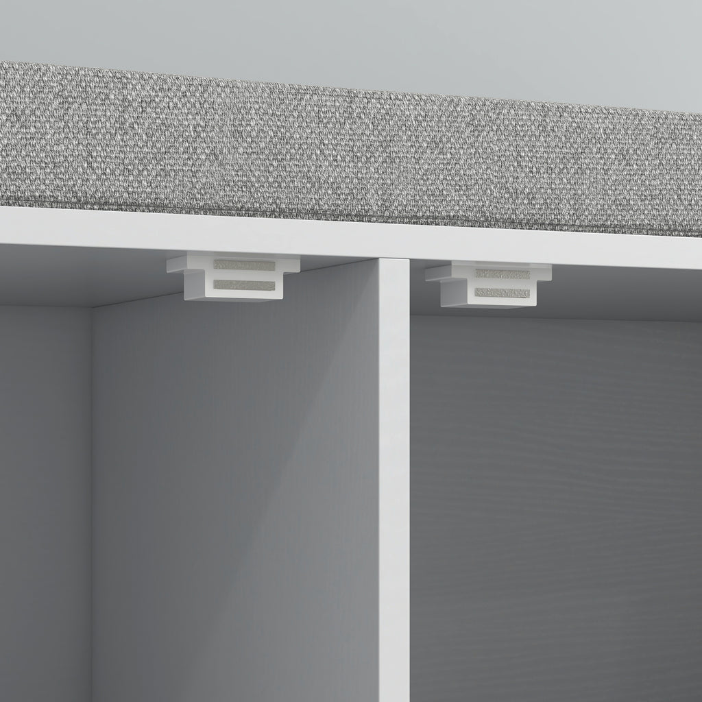 Banc meuble à chaussures, 2 placards, meuble d'entrée avec coussin rembourrée, 84l x 35P x 50H cm, blanc-8