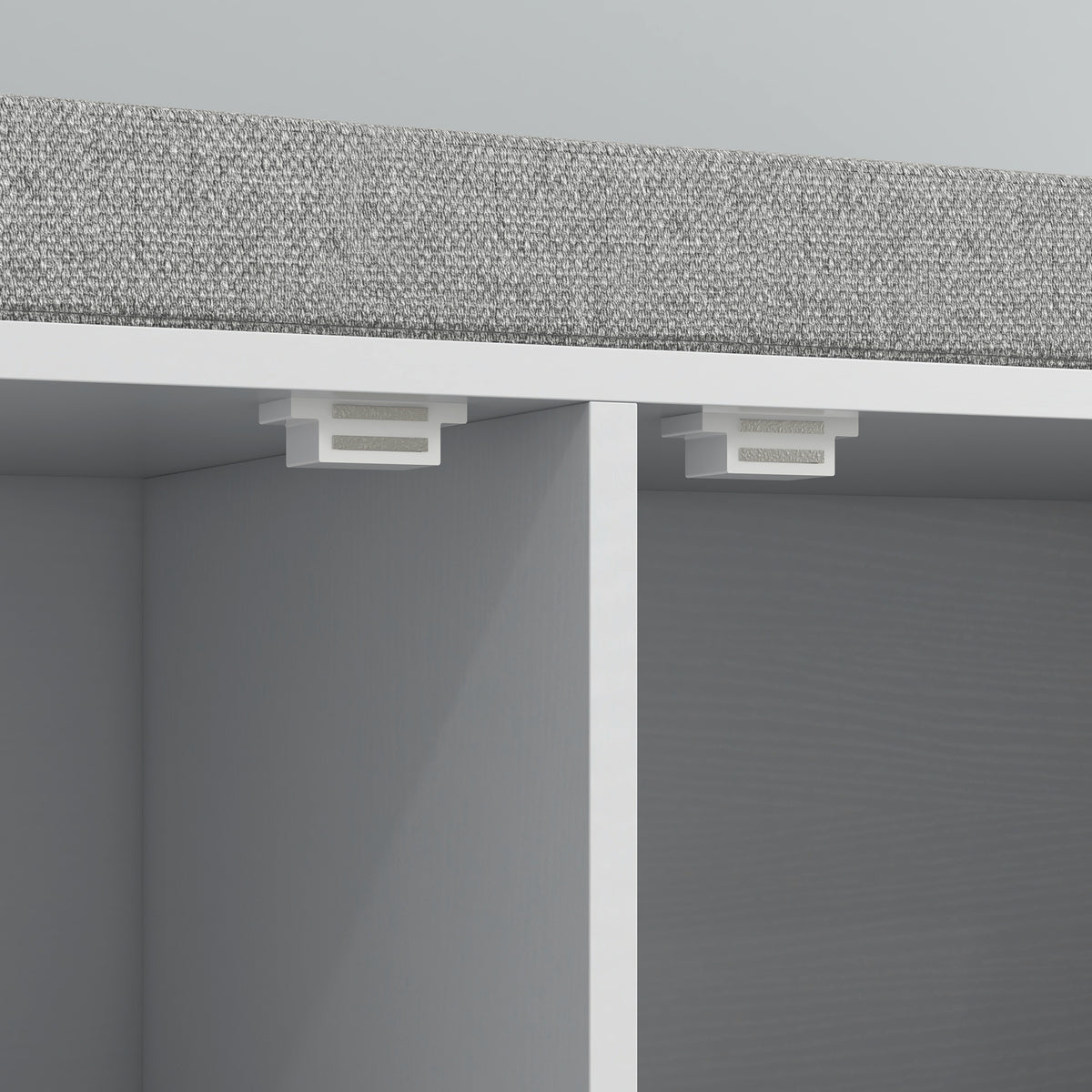 Banc meuble à chaussures, 2 placards, meuble d'entrée avec coussin rembourrée, 84l x 35P x 50H cm, blanc-8