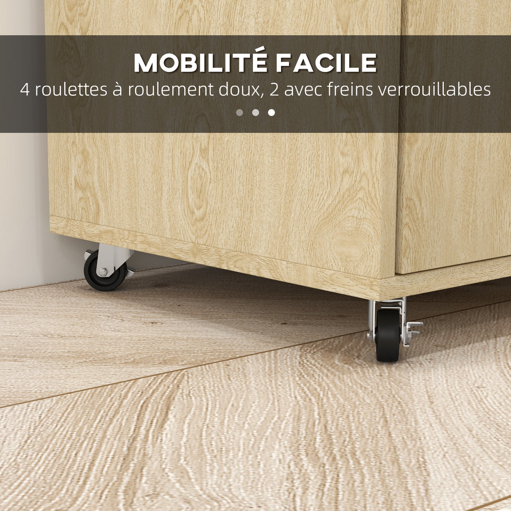 Desserte chariot cuisine multi rangements avec roulettes 75 x 40 x 80,5 cm-6