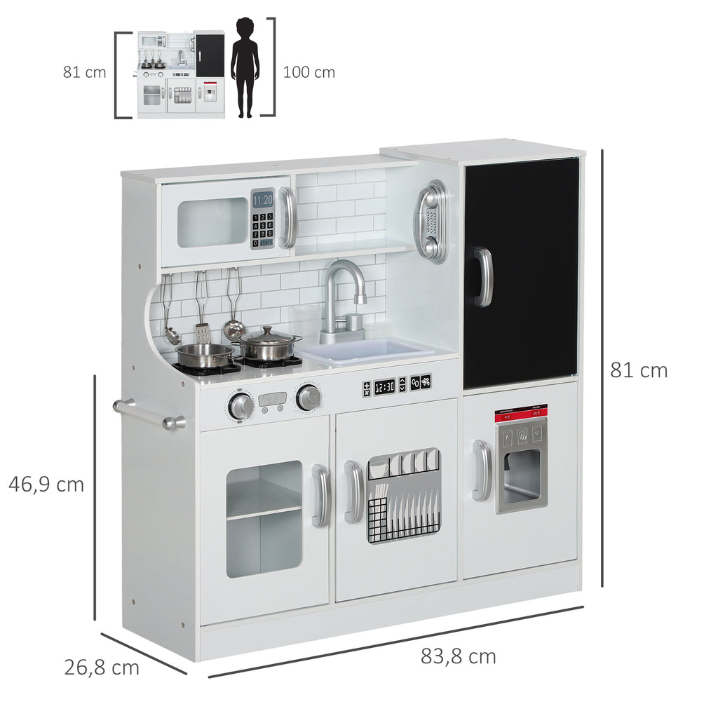 Cuisine enfant jouet d'imitation pour enfant - dinette enfant de 3-8 ans, blanc-2