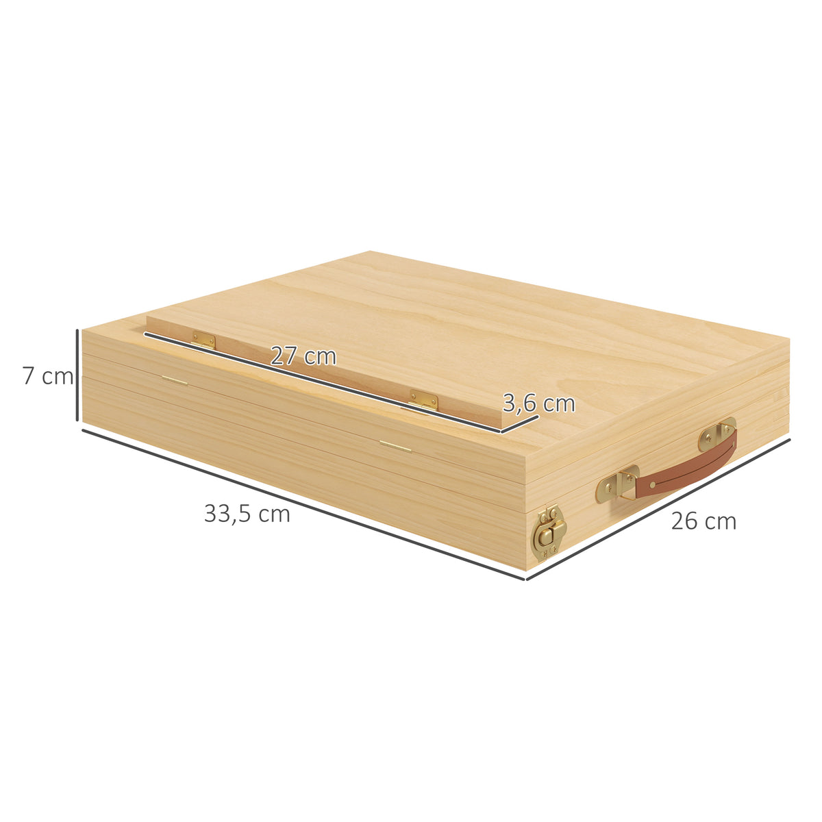 Chevalet de table en bois avec tiroir de rangement pour des toiles jusqu'à 24,5 cm pour adultes débutants bois naturel-2