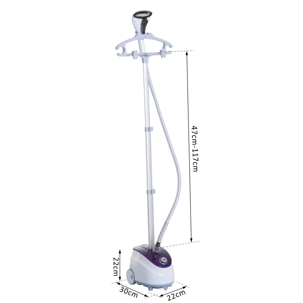 Défroisseur Vapeur Vertical Défroisseur à Vêtements 1,8 L 1800 W, Débit Vapeur 30g/min, Tige Télescopique, Blanc Violet-2