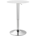 Table de Bar Table Bistro Mange-debout Hauteur réglable 67-93 cm Ø 63 cm Plateau pivotant 360° métal blanc-0