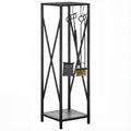 Porte bûches - Range bûches Serviteur de cheminée Colonne - Multi Accessoires dim. 34L x 34l x 111H cm métal Noir-0