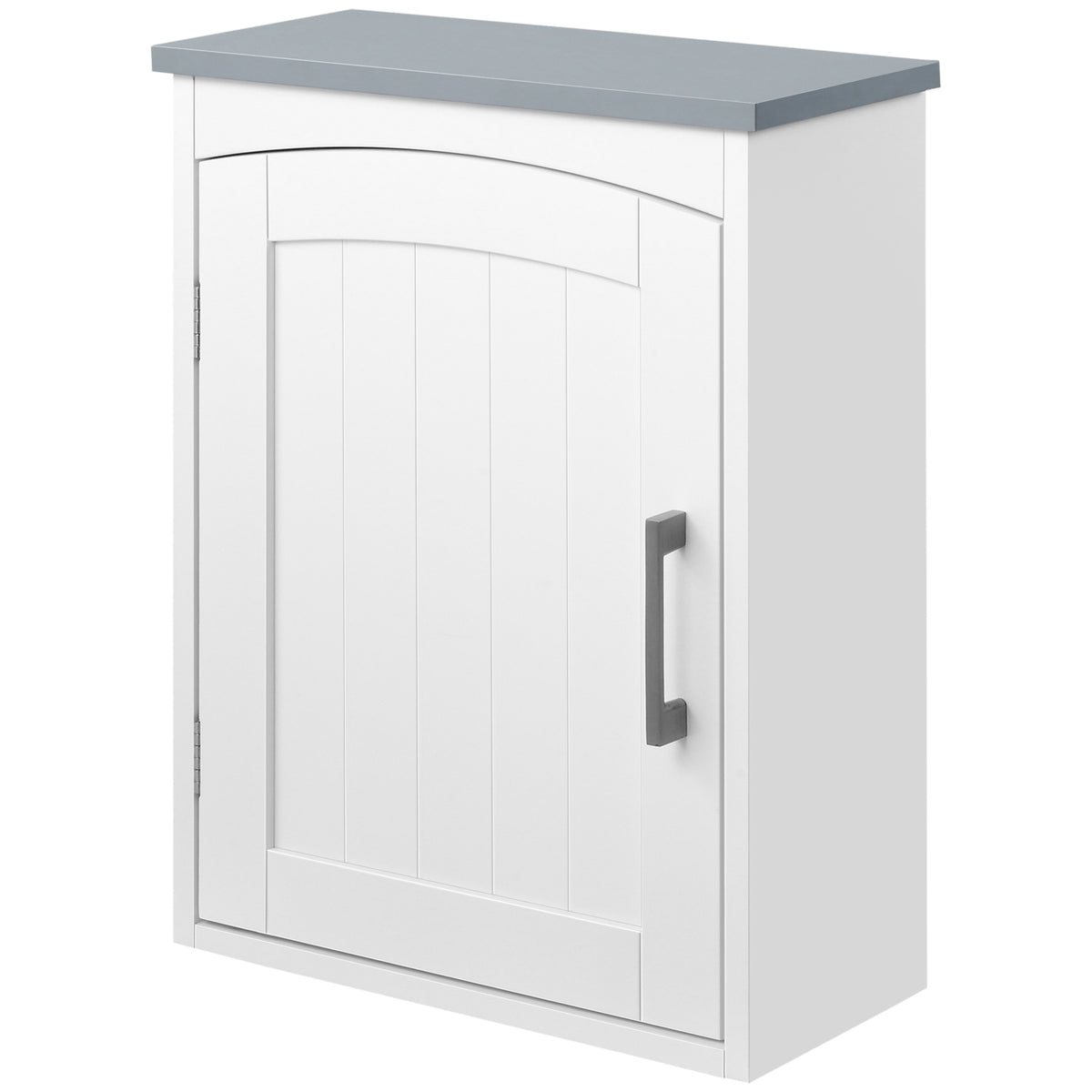 Meuble wc suspendu armoire à pharmacie murale armoire salle de bain rangement avec porte et étagère réglable - 41 x 18,5 x 52 cm - MDF - blanc-0