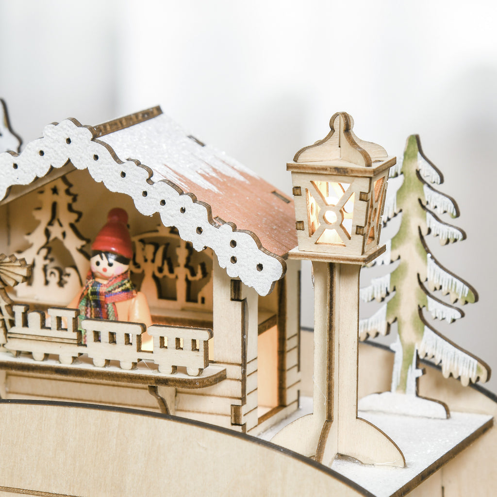 Calendrier avent bois Lumineux Frome traineau - 10 lumières Blanc Chaud - 24 tiroirs - décoration Lumineuse Noël-7