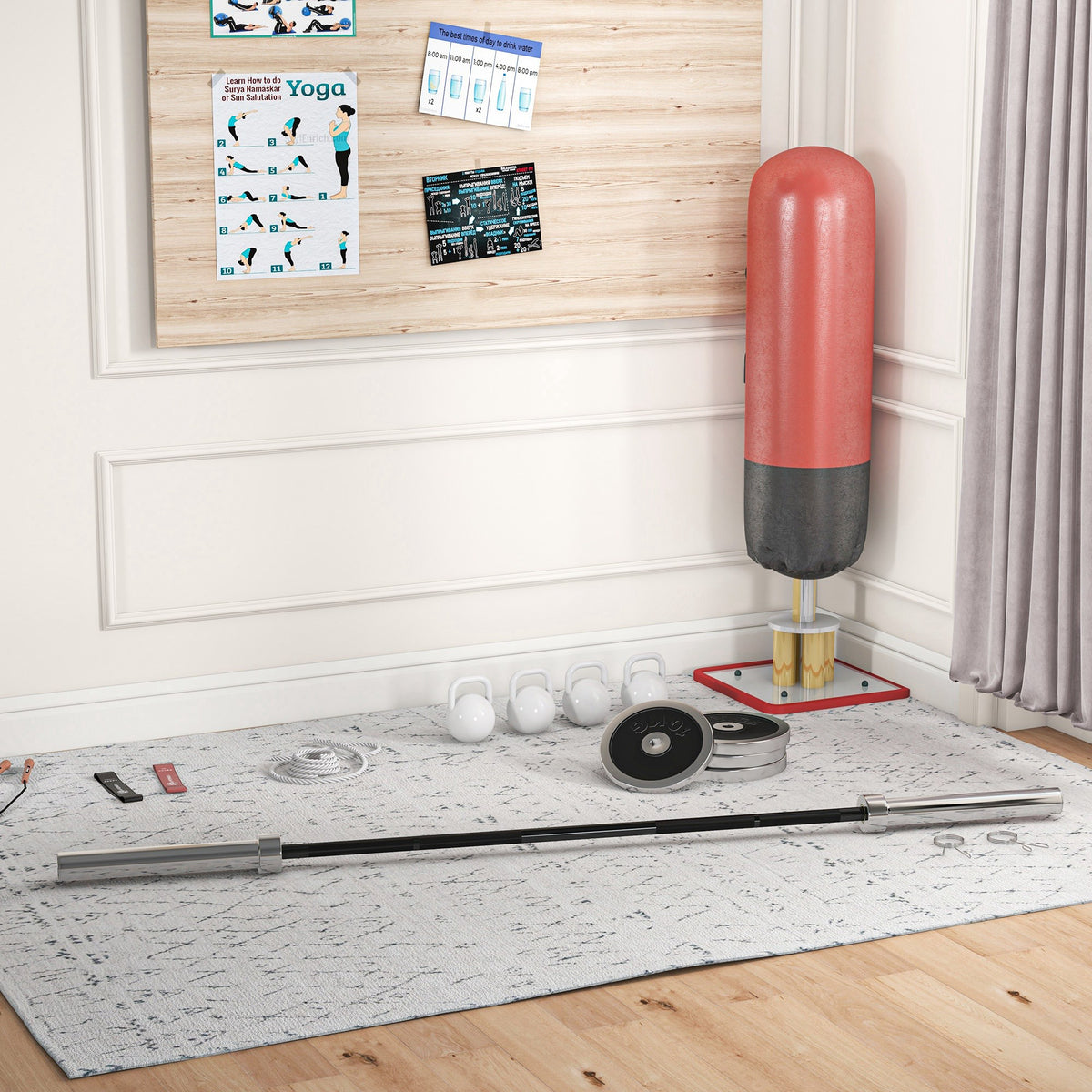 Barre d'haltères en acier 180 cm Ø50 mm avec 2 pinces Charge 200 kg Barre de musculation pour disques Ø5 cm Fitness-9