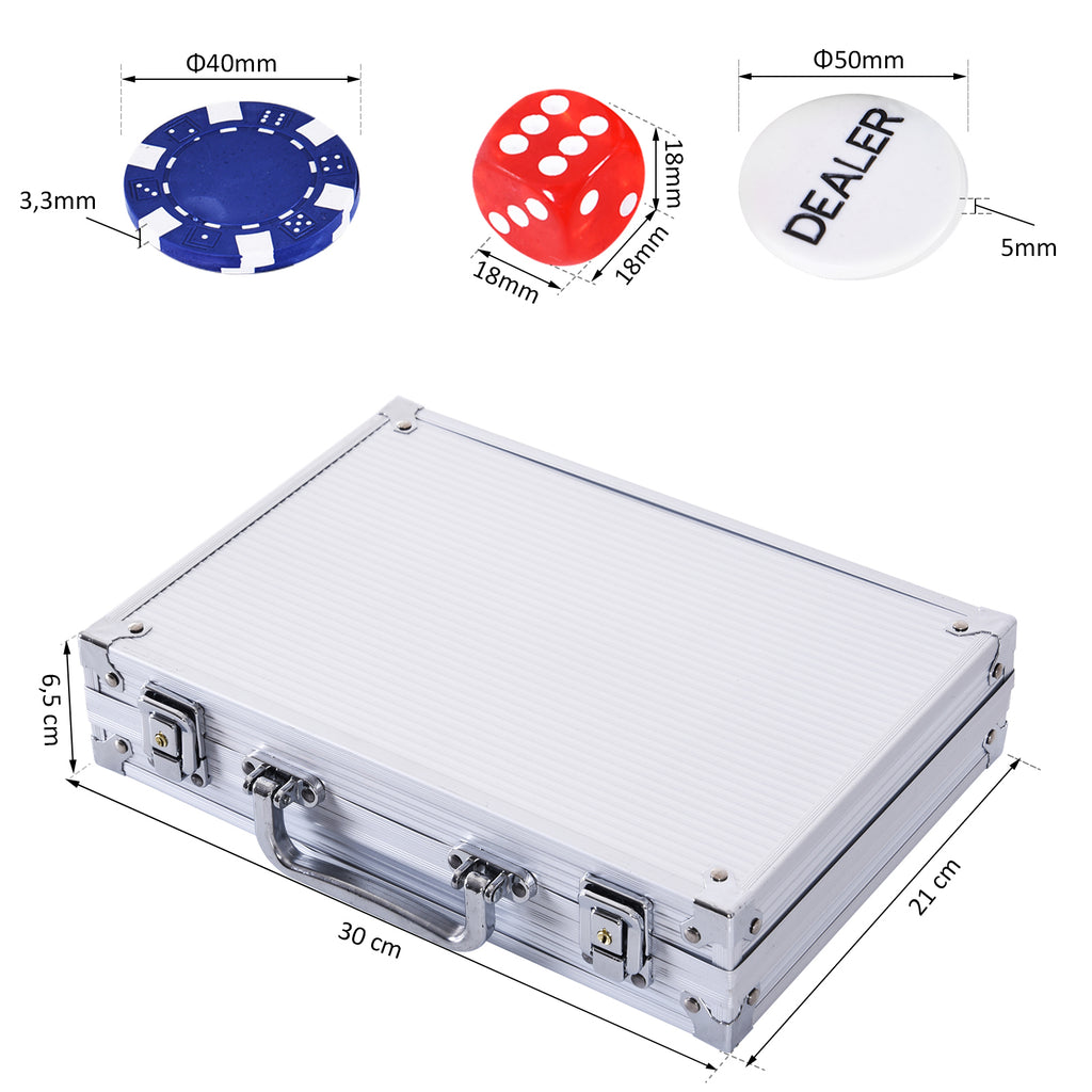 Mallette de Poker Coffret de Poker Complet avec 200 jetons 2 Jeux de Cartes + 2 clés Aluminium-2