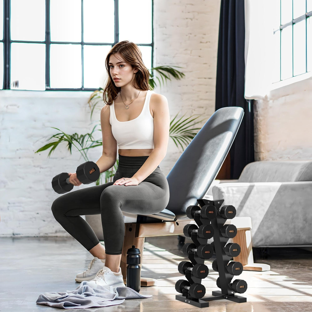 Support d'haltères à 5 niveaux stockage d'haltères en acier pour musculation Charge 100 kg 35x33x66 cm Noir-1
