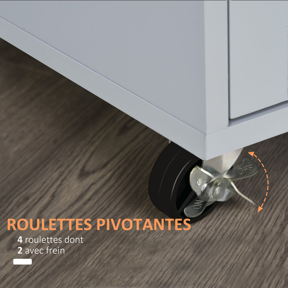 Desserte de cuisine sur roulettes chariot de service Ilot de cuisine avec tiroir de placard et porte-torchons - gris-4