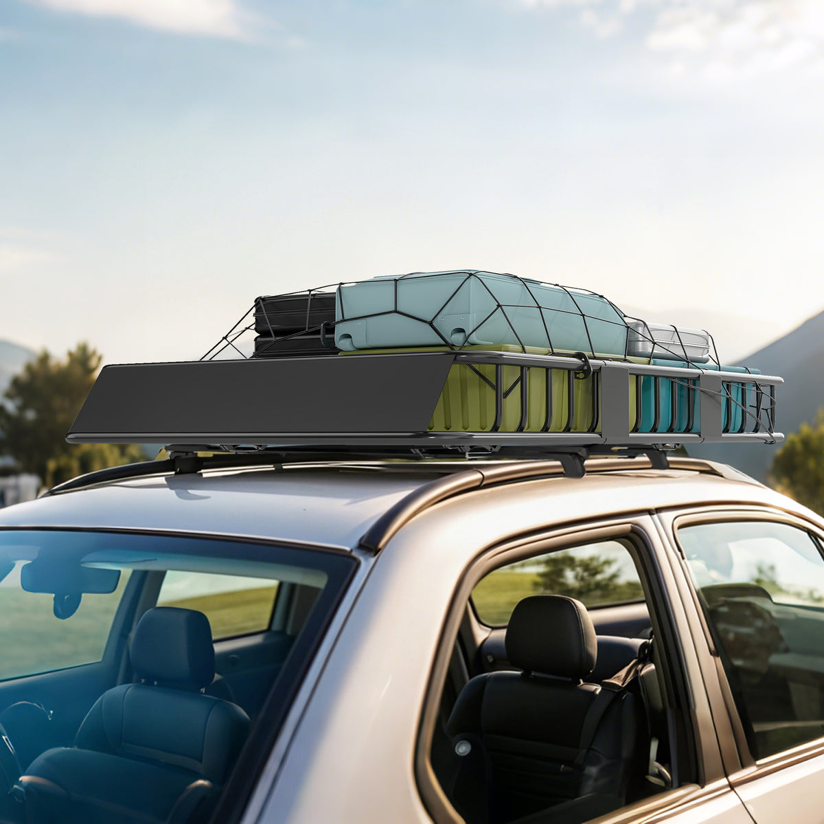 Porte-bagages Galerie de toit pour voiture en métal réglable en longueur de 109 à 162L cm Charge max 100kg-9