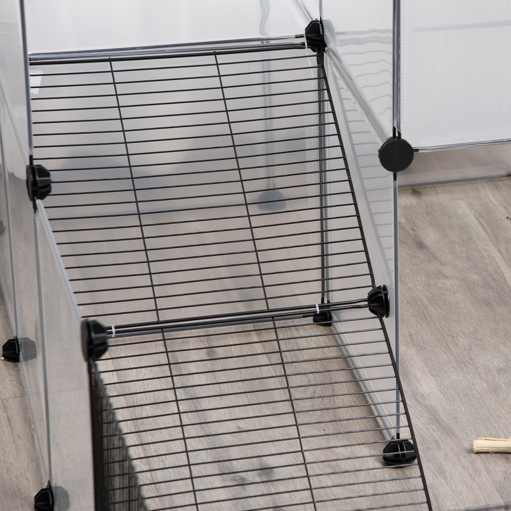 Lot de 2 enclos pour petits animaux design DIY cage modulable pour cochon d'Inde lapin chinchillas-6