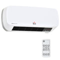 Radiateur mural soufflant 2000 W - chauffage céramique PTC - 3 niveaux de puissance - télécommande incluse blanc noir-0