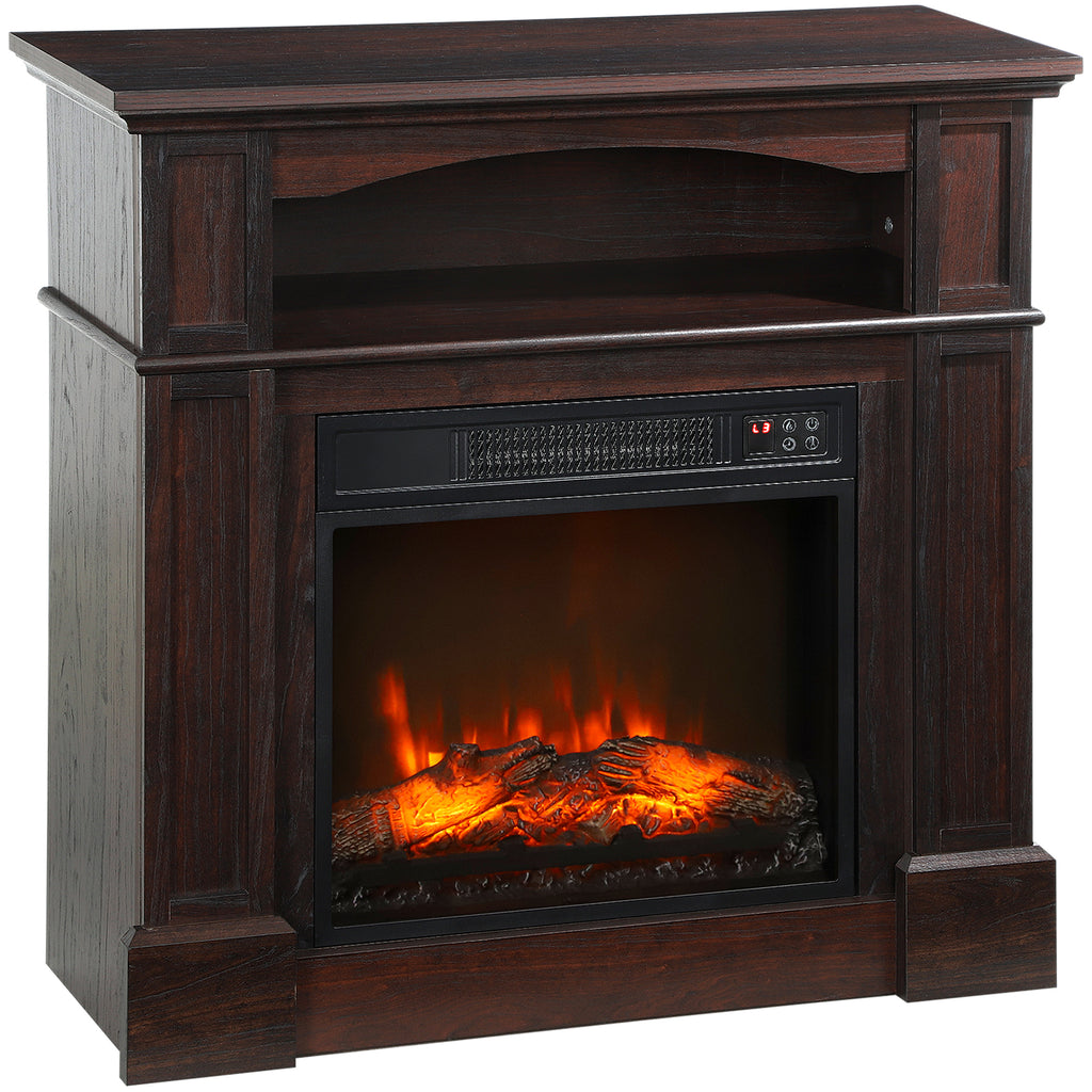 Cheminée électrique effet flammes LED luminosité réglable avec télécommande - 1800 W - 80,5 x 32,3 x 80,5 cm-0