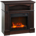 Cheminée électrique effet flammes LED luminosité réglable avec télécommande - 1800 W - 80,5 x 32,3 x 80,5 cm-0