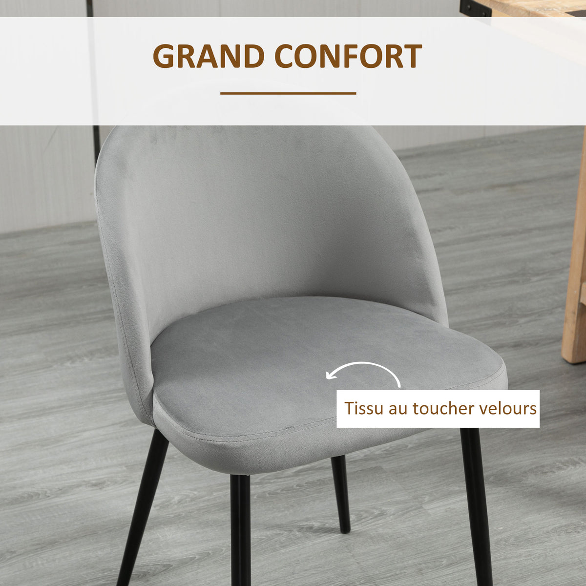 Lot de 4 chaises salle à manger chaise de cuisine scandinave chaise en velours rembourrée avec pieds effilés en métal, pour salon, salle à manger, multicolore-4