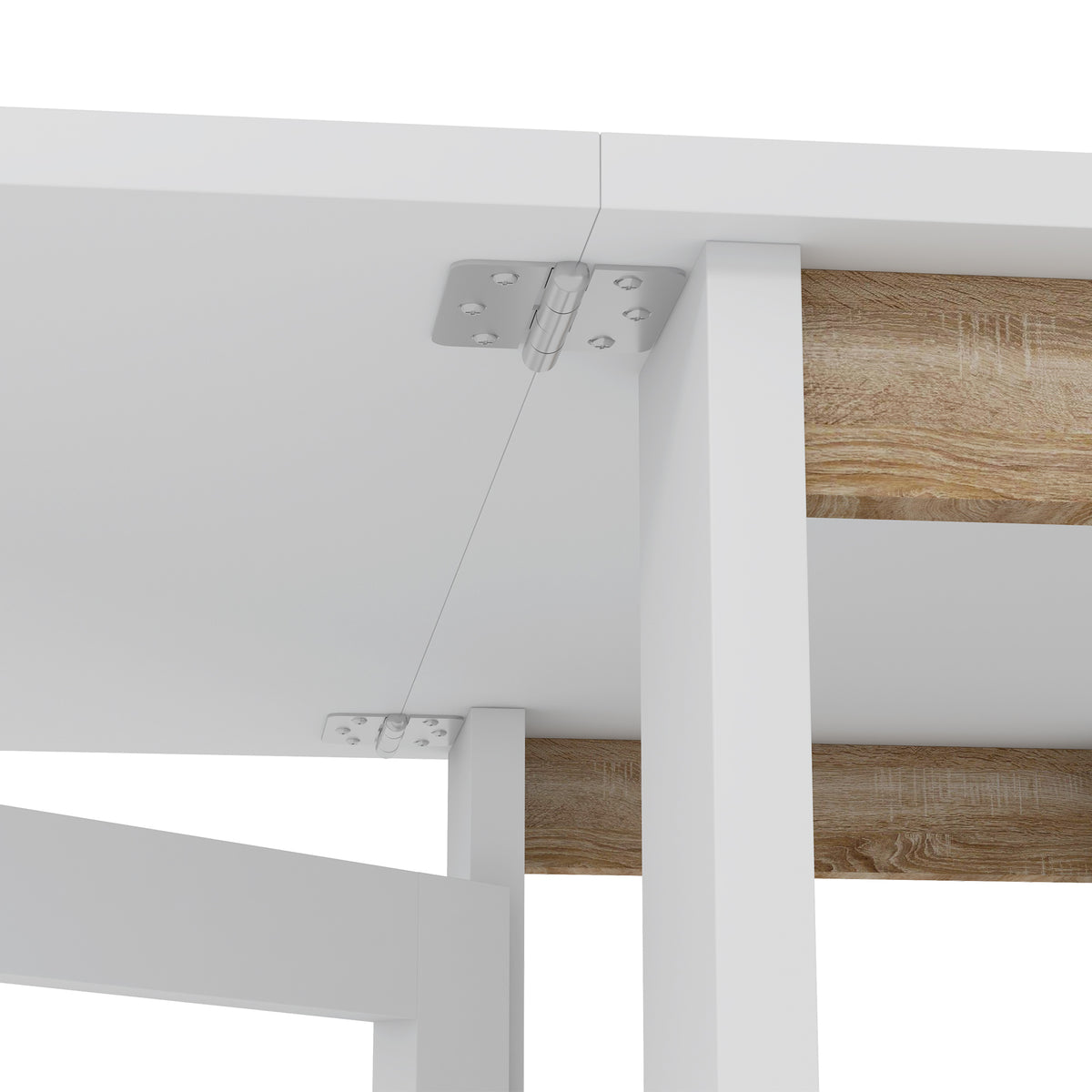 Table à Manger Pliante sur Roulettes, Table de Cuisine pour 2 à 4 Personnes avec Étagères de Rangement, Blanc-7