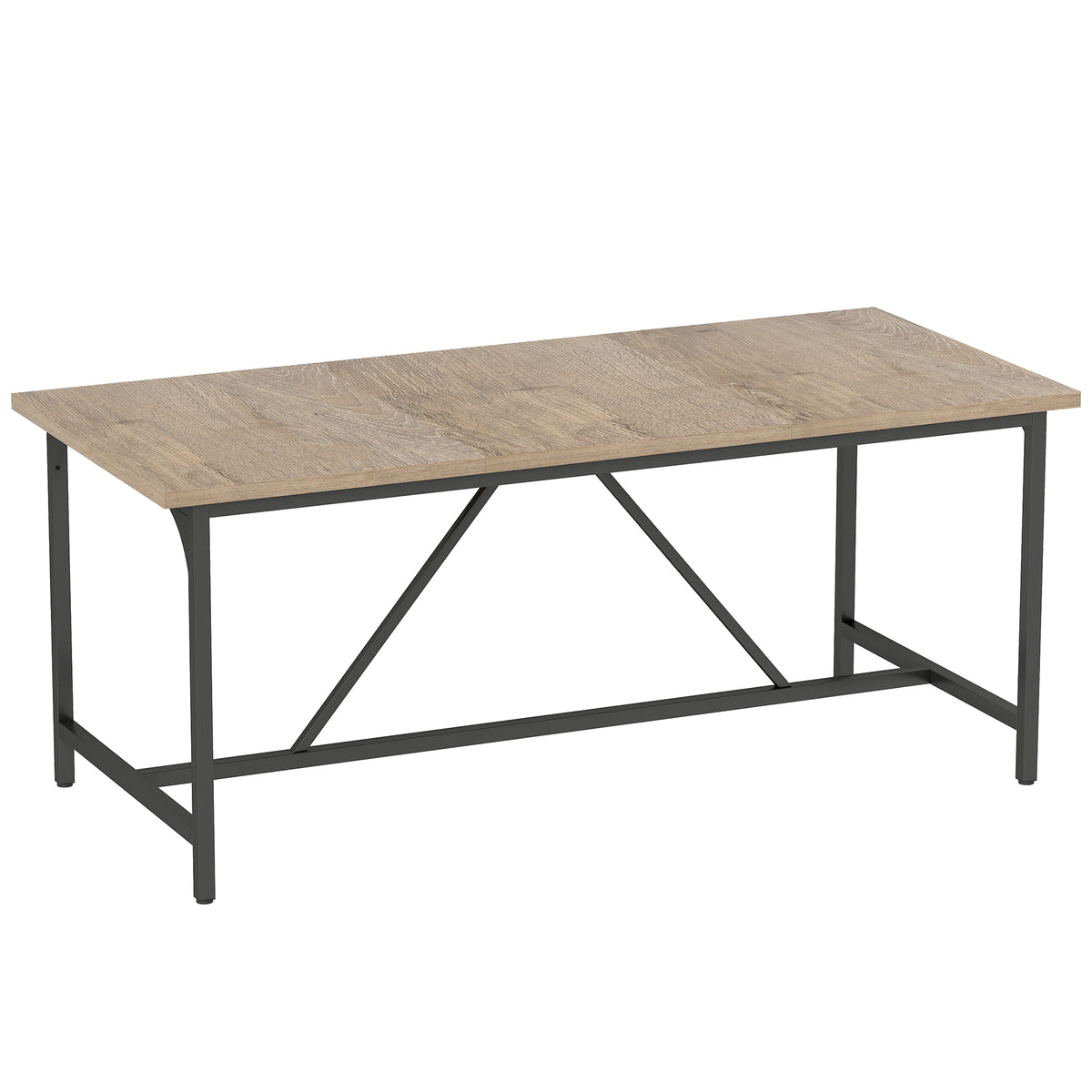 Table à manger rectangulaire pour 6-8 personnes table de cuisine style industriel 180 x 80 x 75,5 cm effet bois naturel-0