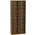 Rangements pour CD et DVD 18 compartiments capacité max. 640 CD/360 DVD 430 Blu-ray 78,5 x 24 x 175 cm noyer foncé-0