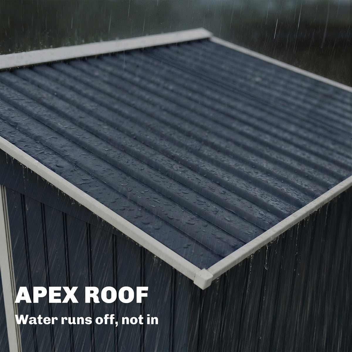 Abri de jardin 5,4 m² 2,77 x 1,95 x 1,92 m kit de fondation porte coulissante ventilations acier galvanisé, gris foncé-7