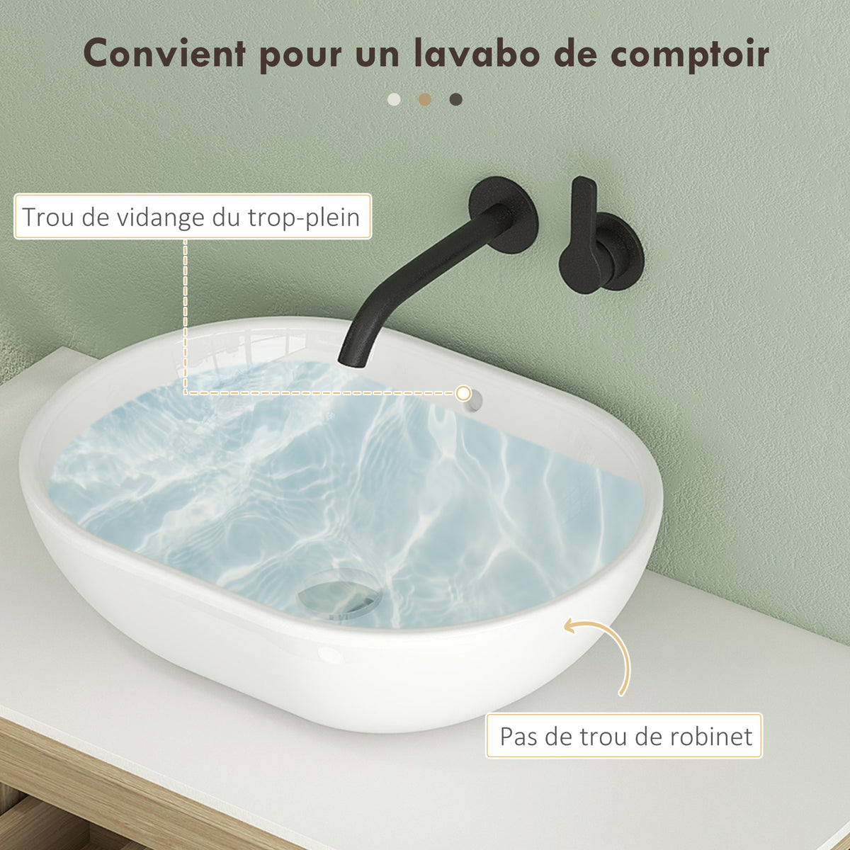 Meuble sous lavabo salle de bain suspendu meuble sous vasque avec tiroirs à fermeture douce et étagères, marron-6